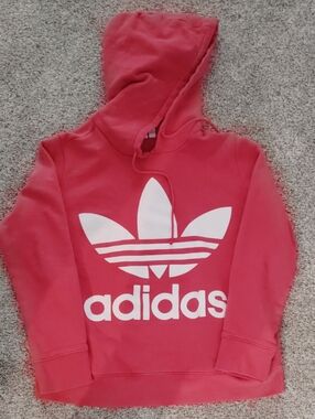 adidas Pink Hoodie with White Trefoil Logo